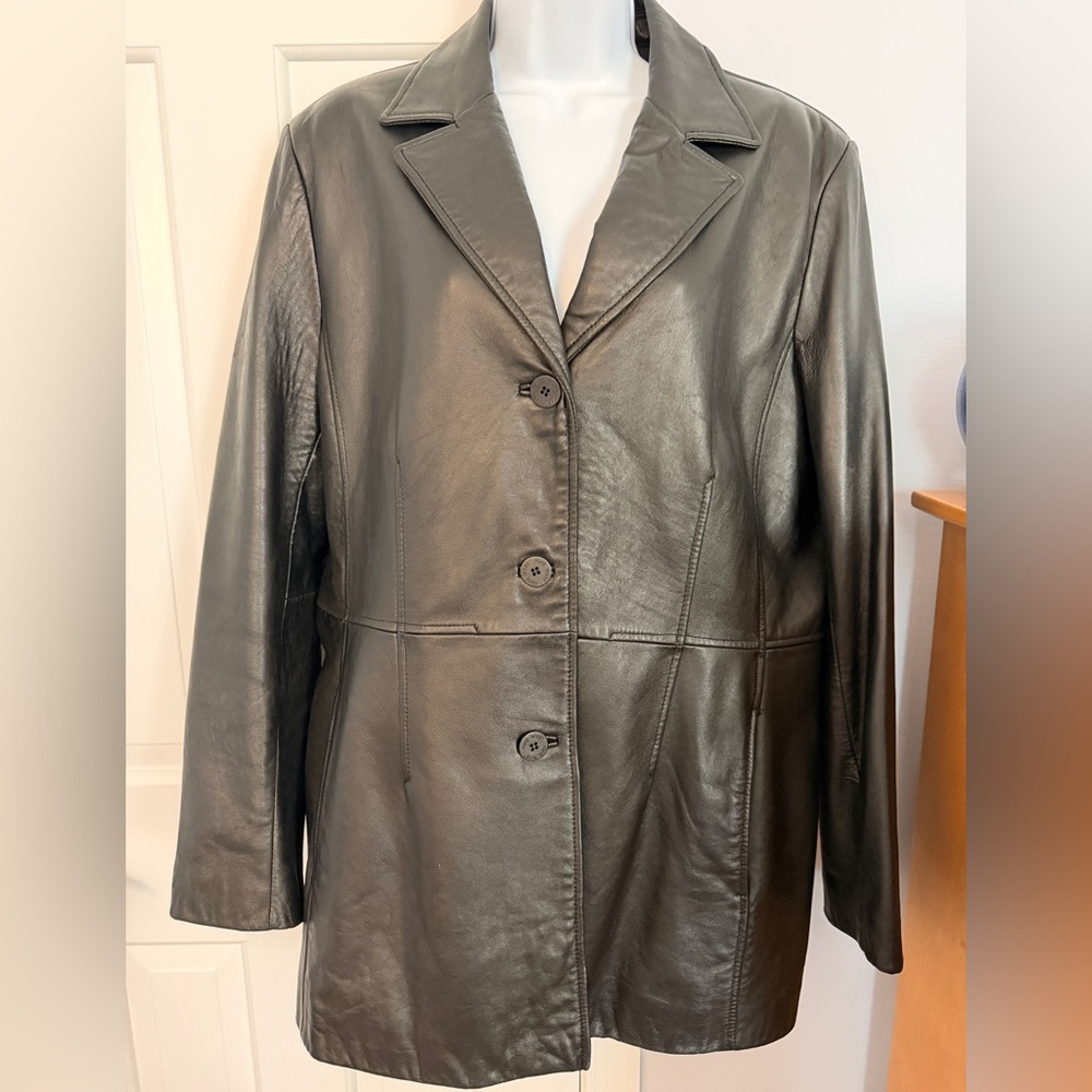 Nine West Black Leather Jacket